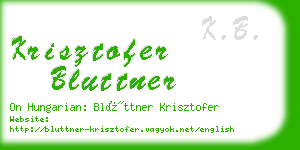 krisztofer bluttner business card